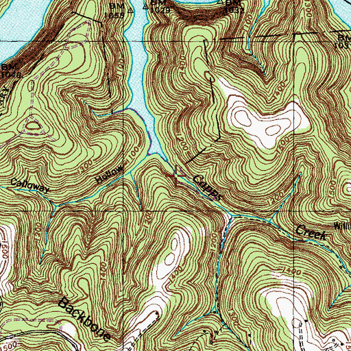 Topographic Map of Capps Creek School (historical), TN