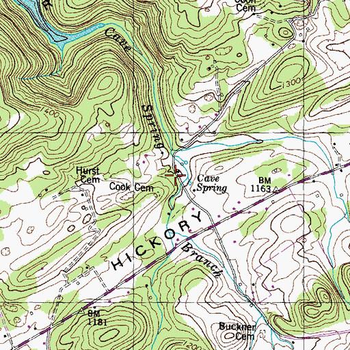 Topographic Map of Cave Spring School (historical), TN