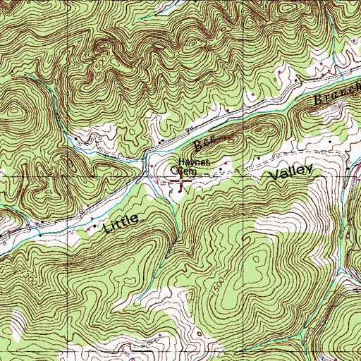 Topographic Map of Haynes Store (historical), TN