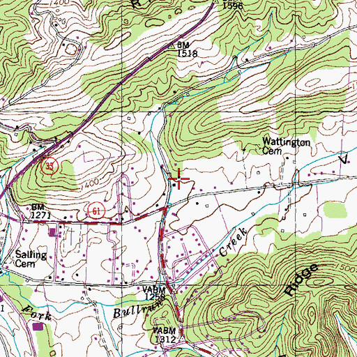 Topographic Map of Hubbs Grove Baptist Church, TN