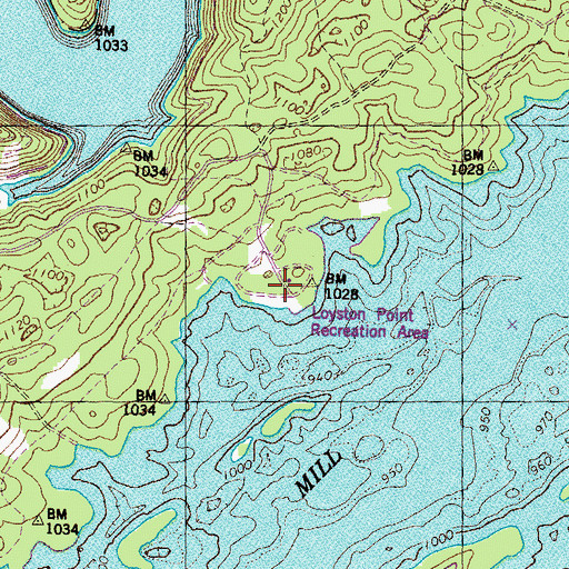 Topographic Map of Loyston Point Recreation Area, TN