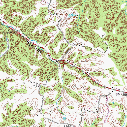 Topographic Map of Glady School (historical), TN