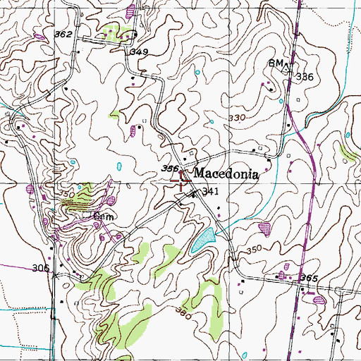 Topographic Map of Macedonia Baptist Church, TN
