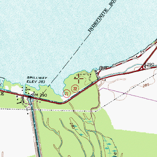 Topographic Map of Reelfoot Lake Campgrounds, TN