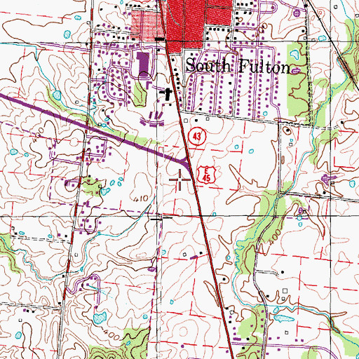 Topographic Map of South Fulton Elementary School, TN