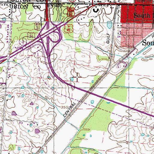Topographic Map of South Fulton Industrial Park, TN