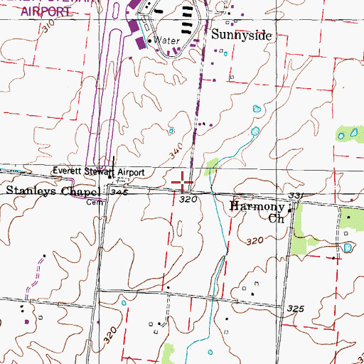 Topographic Map of Sunnyside School (historical), TN