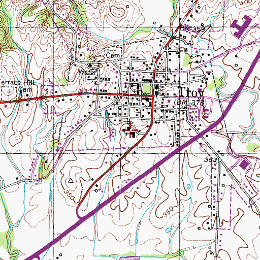 Topographic Map of Troy School, TN