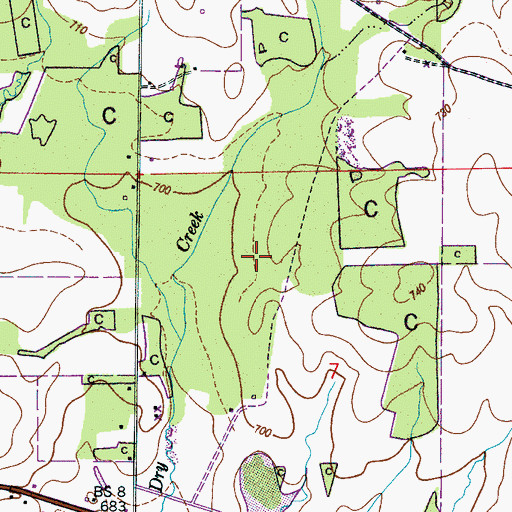 Topographic Map of Littrell Lake, AL