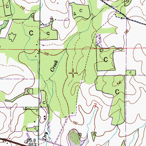 Topographic Map of Littrell Lake, AL