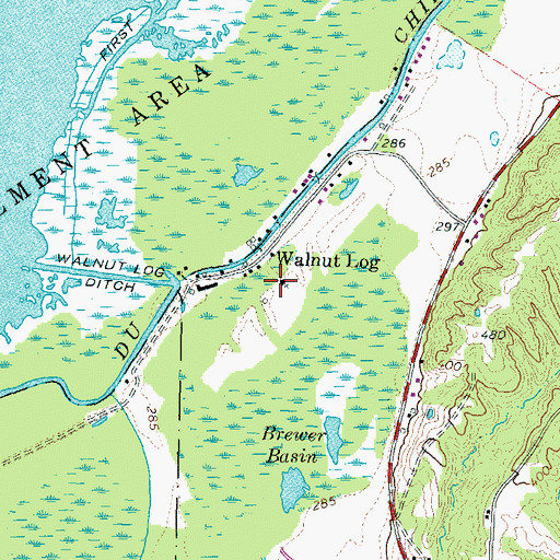Topographic Map of Walnut Log Baptist Church, TN