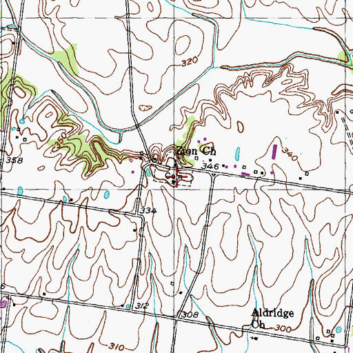 Topographic Map of Zion Cemetery, TN