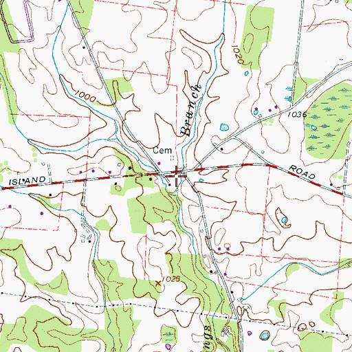 Topographic Map of Bluff Springs School (historical), TN