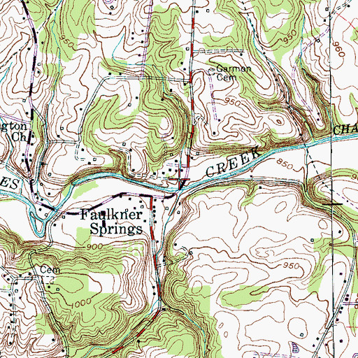 Topographic Map of Clarks Mill (historical), TN