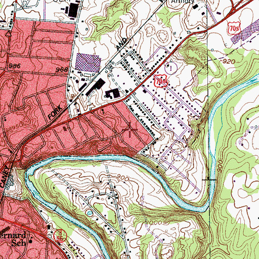 Topographic Map of East End Church of Christ, TN