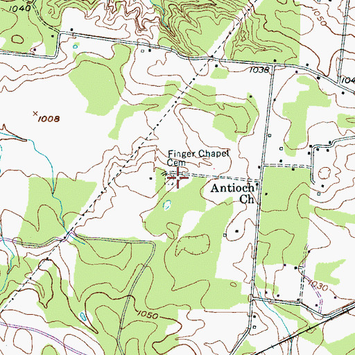 Topographic Map of Fingers Chapel School (historical), TN