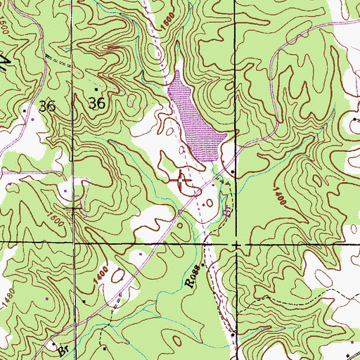 Topographic Map of Mansel Wolf Dam, AL