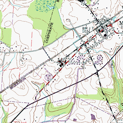 Topographic Map of Morrison Elementary School, TN