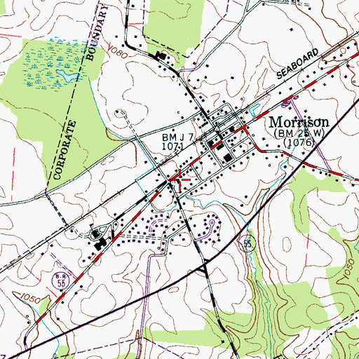 Topographic Map of Morrison First Baptist Church, TN