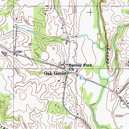 Topographic Map of Oakgrove School (historical), TN