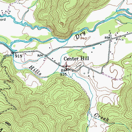Topographic Map of Senter Hill Church, TN