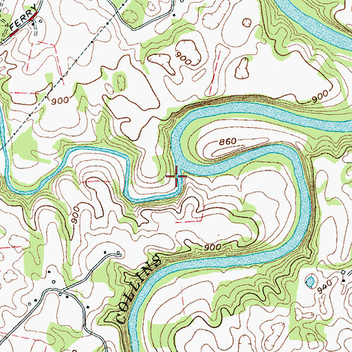 Topographic Map of Tolls Mill (historical), TN