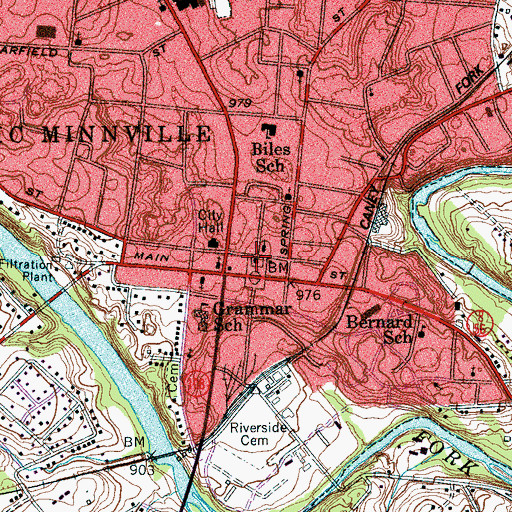 Topographic Map of Warren County Courthouse, TN