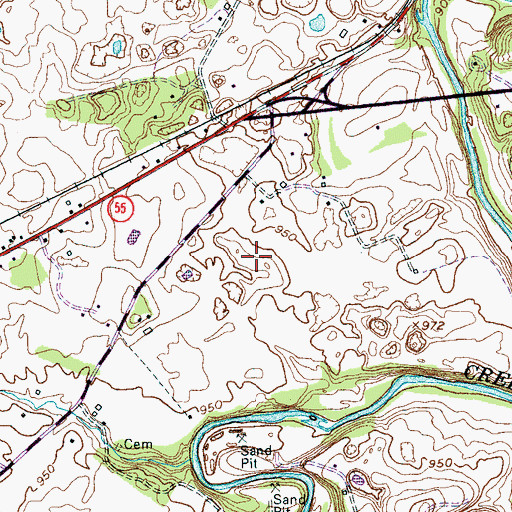 Topographic Map of Warren County High School, TN