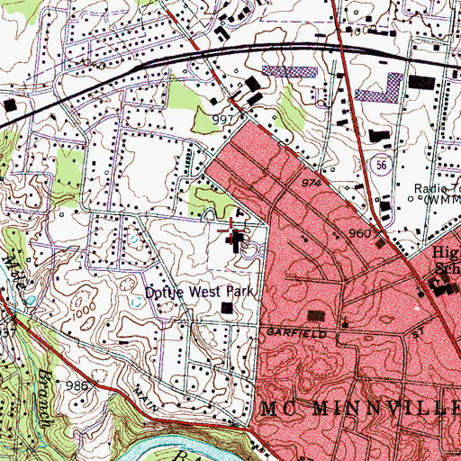 Topographic Map of West Elementary School, TN