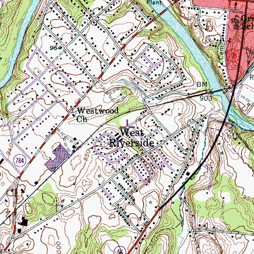 Topographic Map of Westside Baptist Church, TN