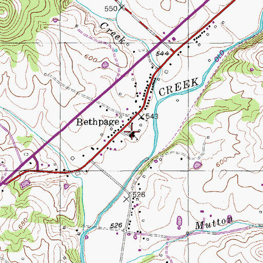 Topographic Map of Bethpage Elementary School, TN