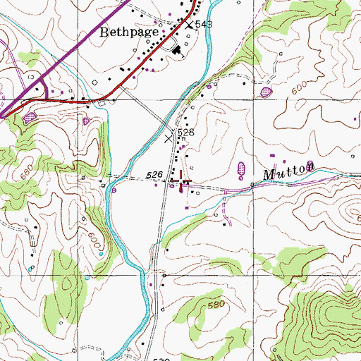 Topographic Map of Bethpage Station (historical), TN