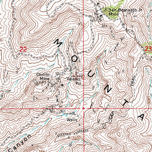 Topographic Map of Velasco Pit, AZ