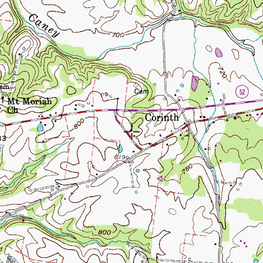 Topographic Map of Corinth School (historical), TN
