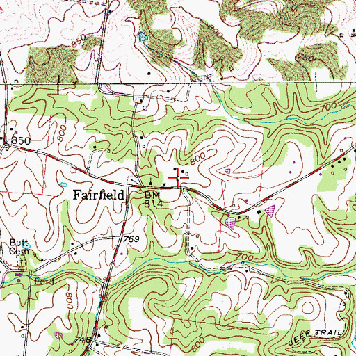Topographic Map of Fairfield School (historical), TN
