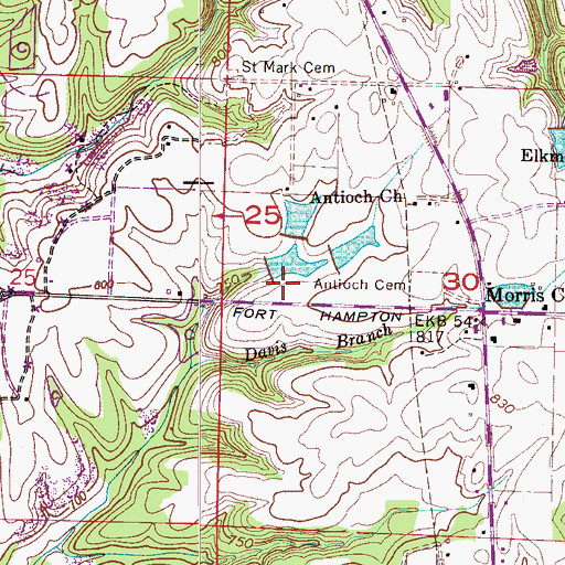 Topographic Map of Antiock Dam, AL