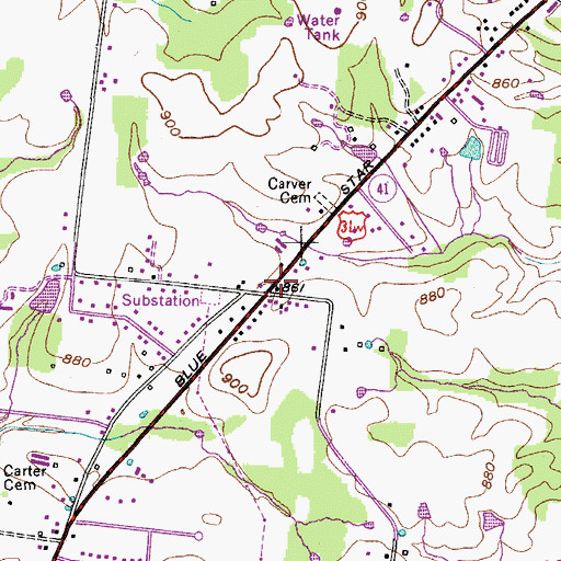 Topographic Map of First Baptist Church of White House, TN