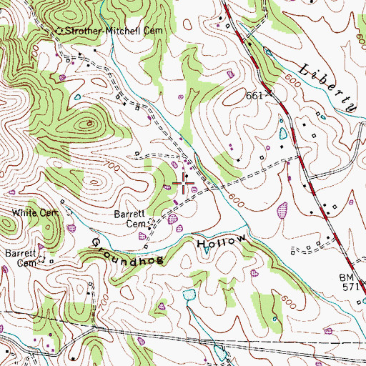 Topographic Map of Gillespie Prospect, TN