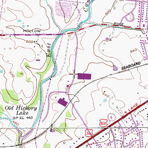 Topographic Map of Green-Little Industrial Park, TN