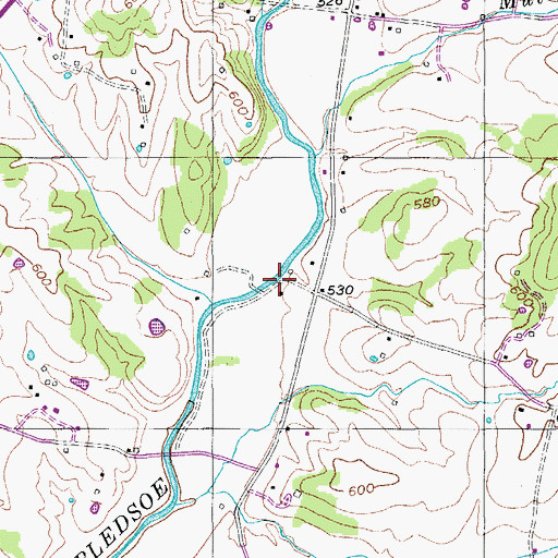 Topographic Map of Harris Mill (historical), TN