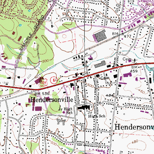 Topographic Map of Holders Shopping Center, TN