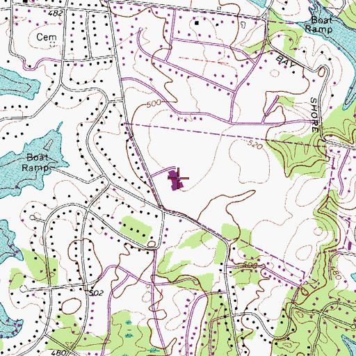 Topographic Map of Indian Lake Elementary School, TN