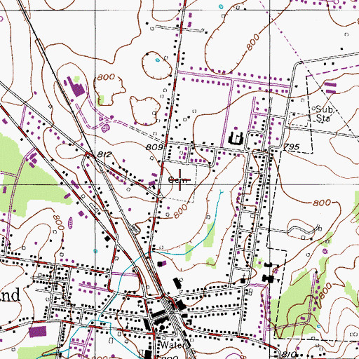 Topographic Map of Maple Hill Cemetery, TN