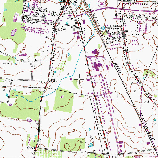 Topographic Map of Meadowbrook Park, TN
