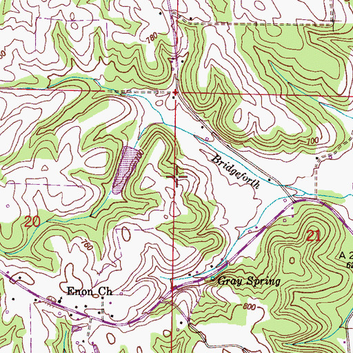 Topographic Map of Enon Dam, AL