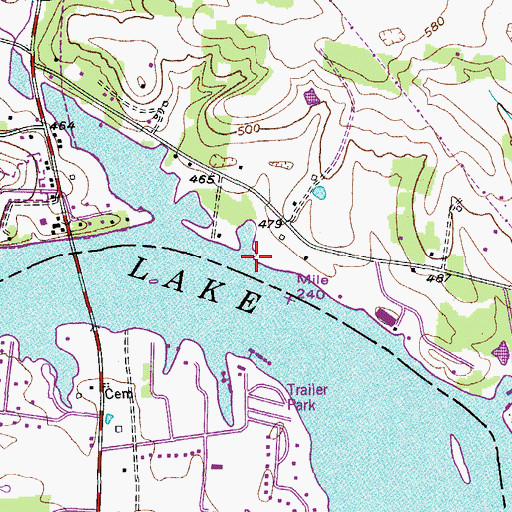Topographic Map of Odoms Bend Access Area, TN