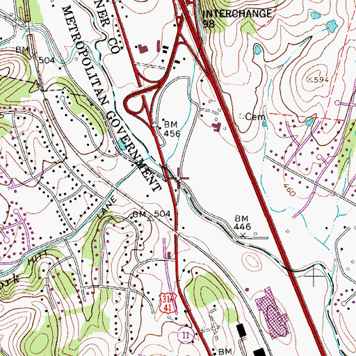 Topographic Map of Old Stone Bridge, TN