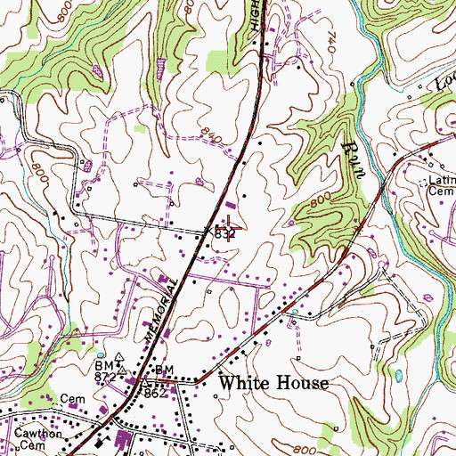 Topographic Map of Pleasant Grove United Methodist Church, TN