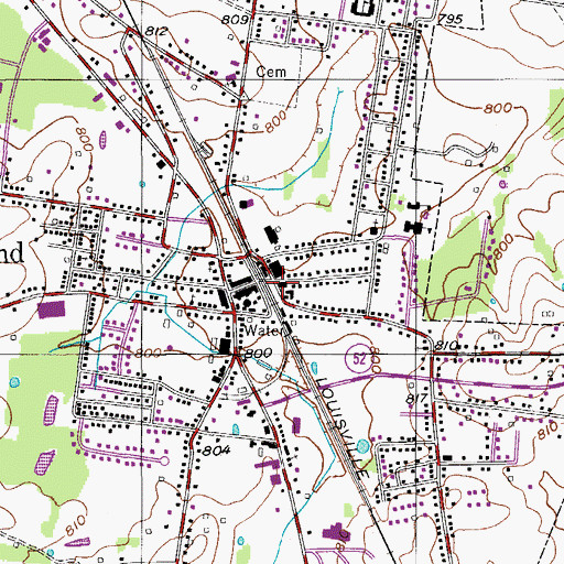 Topographic Map of Portland City Hall, TN