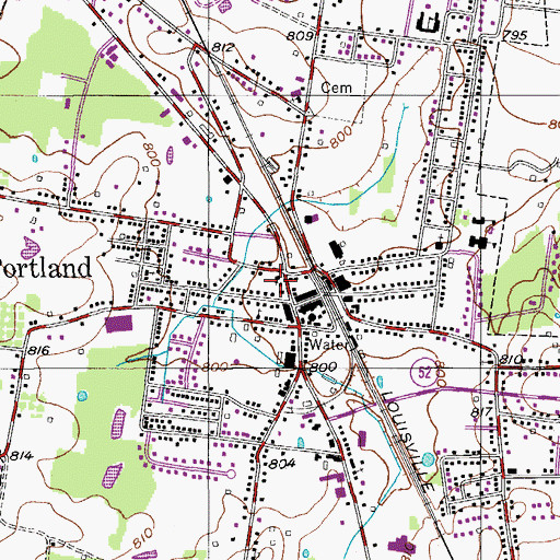 Topographic Map of Portland First Baptist Church, TN